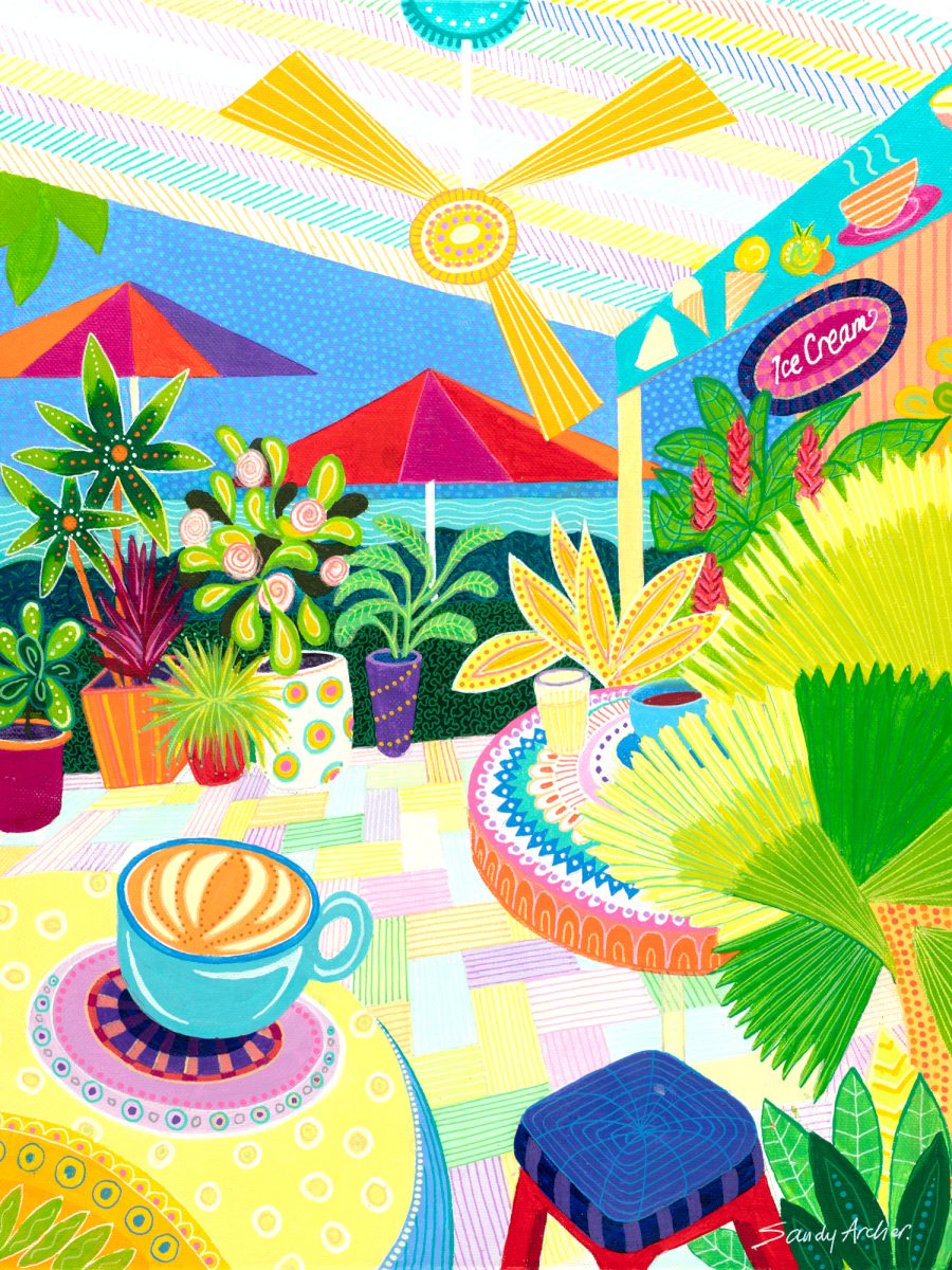 Port Douglas Cafe - Original painting by Sandy Archer