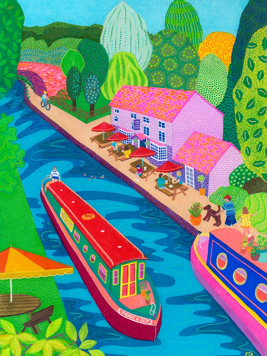 Two Boats, Long Itchington - Art Print